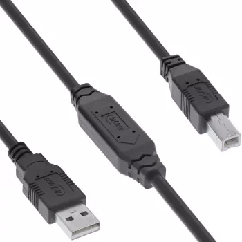 InLine USB 2.0 aktyvus kabelis, USB-A kištukas į USB-B kištuką, 12,5 m
