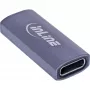 USB-C lyties keitiklis InLine 35900E pilkas, USB-C (patinas) į USB-C (motina)