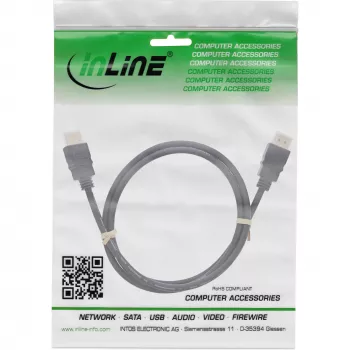 InLine HDMI kabelis, HDMI High Speed su Ethernet, kištukas / kištukas, juodas, 7 m