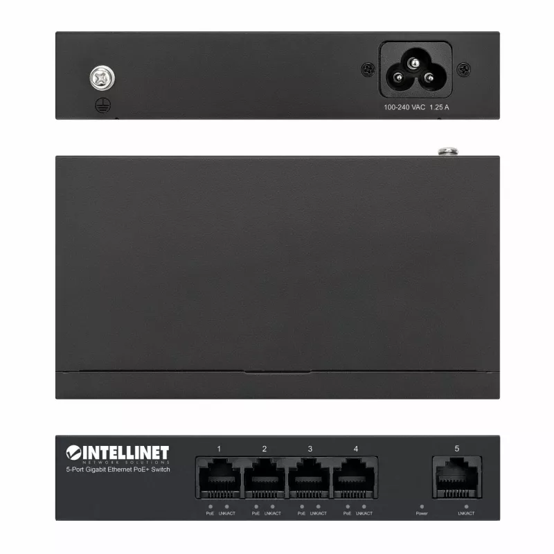 Intellinet 561792 tinklo jungiklis Gigabit Ethernet (10/100/1000) Power over Ethernet (PoE) juodas
