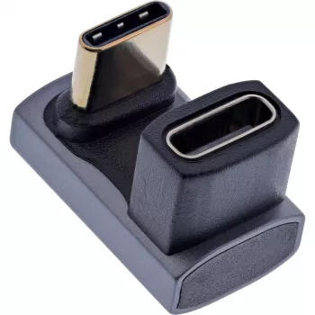InLine USB4 adapteris USB-C (vyriškas/moteriškas) 180° aliuminis pilkas