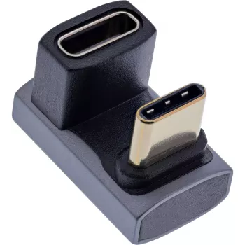 InLine USB4 adapteris USB-C (vyriškas/moteriškas) 180° aliuminis pilkas