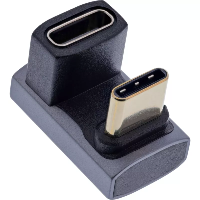 InLine USB4 adapteris USB-C (vyriškas/moteriškas) 180° aliuminis pilkas
