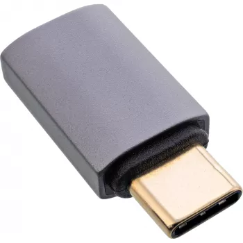 InLine USB4 adapteris, USB-C kištukas / lizdas, aliuminis, pilkas