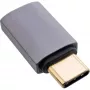 InLine USB4 adapteris, USB-C kištukas / lizdas, aliuminis, pilkas