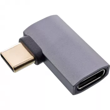 InLine USB4 adapteris, USB-C (vyriškas/moteriškas) dešinysis/kairysis kampinis, aliuminis, pilkas