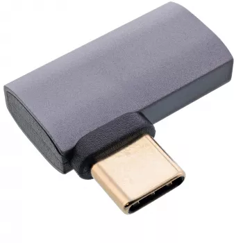 InLine USB4 adapteris, USB-C (vyriškas/moteriškas) dešinysis/kairysis kampinis, aliuminis, pilkas