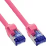 InLine 74933M tinklo kabelis, 0,3 m, Cat6a, S/FTP, violetinis