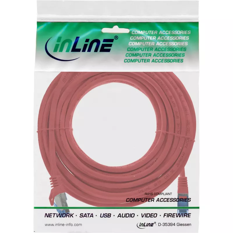 InLine 72605R tinklo kabelis Raudonas 5 m Cat6a S/FTP (S-STP)