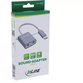 Garso adapteris InLine 33051F USB Type-C pilkas 42x30x12mm
