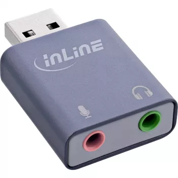 Garso keitiklis InLine 33051E USB Type-A pilkas 42mm x 30mm x 12mm