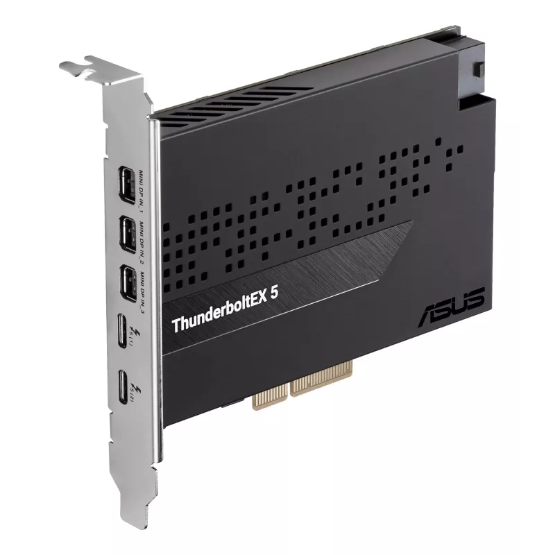 ASUS ThunderboltEX 5 – vidinė plėtimosi kortelė, PCIe 4.0, Intel JHL9580, Mini DisplayPort, USB 2.0, 120 Gbit/s