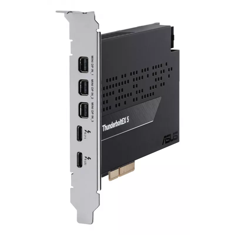 ASUS ThunderboltEX 5 – vidinė plėtimosi kortelė, PCIe 4.0, Intel JHL9580, Mini DisplayPort, USB 2.0, 120 Gbit/s
