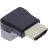HDMI adapteris 90° InLine 17991F HDMI A kištukas – lizdas, juodas, pilkas, auksuotas