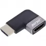 HDMI adapteris 90° InLine 17991E, juodas/pilkas, auksuoti kontaktai