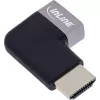 HDMI adapteris 90° InLine 17991E, juodas/pilkas, auksuoti kontaktai