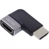 HDMI adapteris 90° InLine 17991D, juodas/pilkas, auksuoti kontaktai