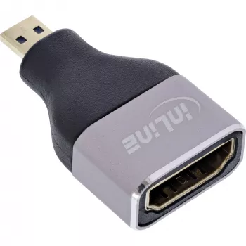 InLine 17991B HDMI A į Micro HDMI D adapteris, juodas pilkas