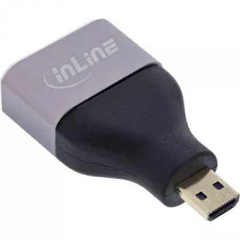 InLine 17991B HDMI A į Micro HDMI D adapteris, juodas pilkas