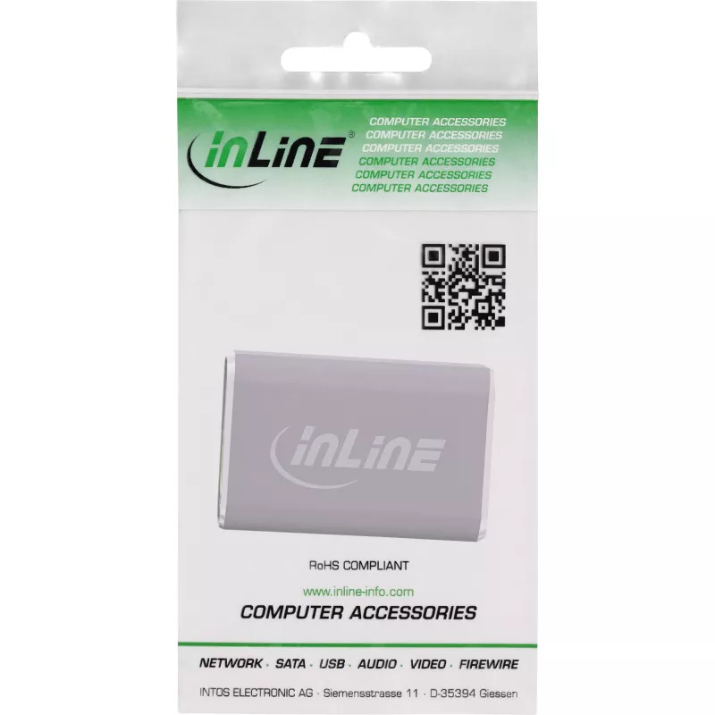 HDMI adapteris InLine 17991A pilkas su auksuotais kontaktais