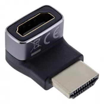 HDMI adapteris 90° InLine 17991G juodas pilkas auksuoti kontaktai