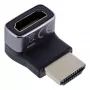 HDMI adapteris 90° InLine 17991G juodas pilkas auksuoti kontaktai