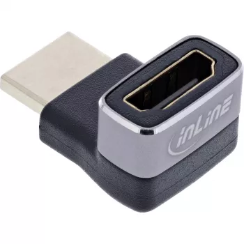 HDMI adapteris 90° InLine 17991G juodas pilkas auksuoti kontaktai