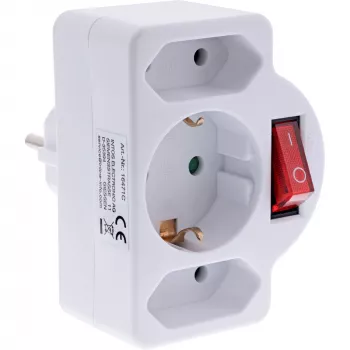 Maitinimo adapteris su kištuku Type F InLine 16471C 2x Type C + Type F Baltas