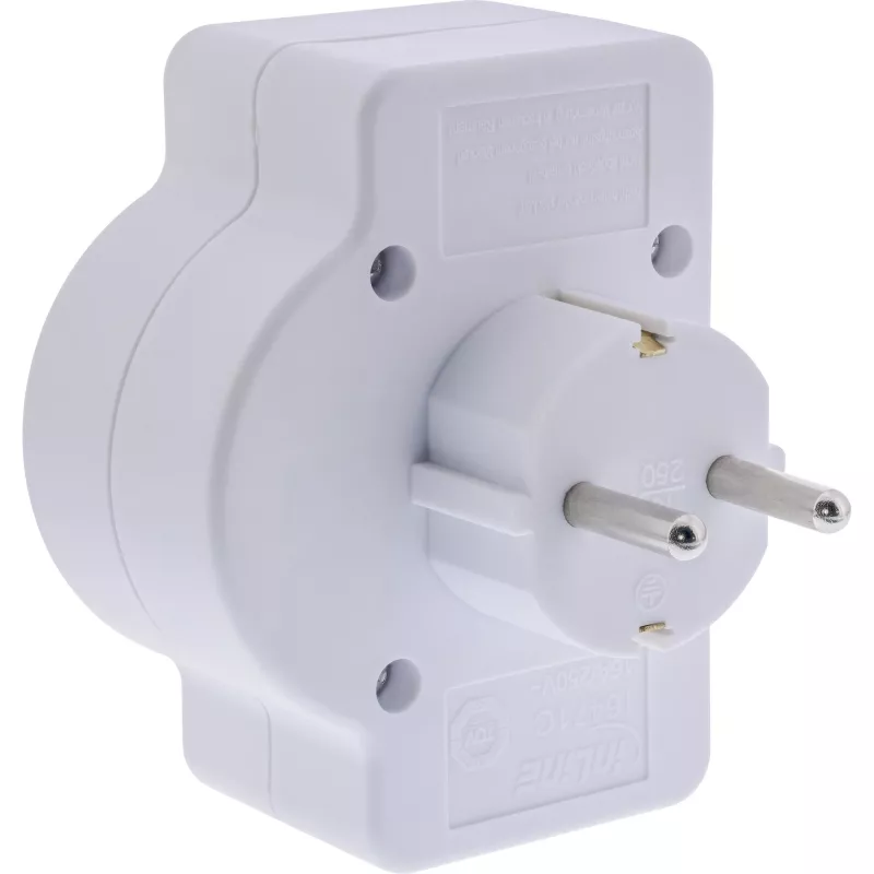 Maitinimo adapteris su kištuku Type F InLine 16471C 2x Type C + Type F Baltas