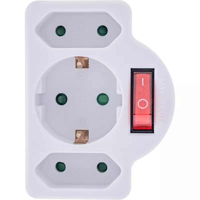 Maitinimo adapteris su kištuku Type F InLine 16471C 2x Type C + Type F Baltas