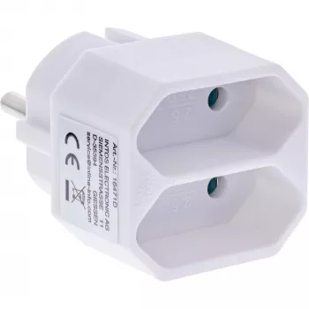 Maitinimo kištukinis adapteris F tipo / C tipo Eurokištukas baltas InLine 16471D