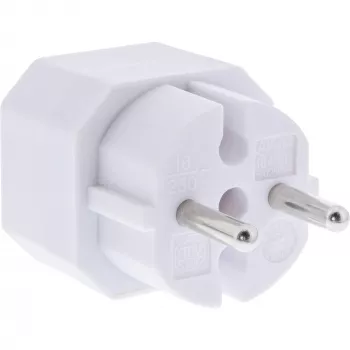 Maitinimo kištukinis adapteris F tipo / C tipo Eurokištukas baltas InLine 16471D