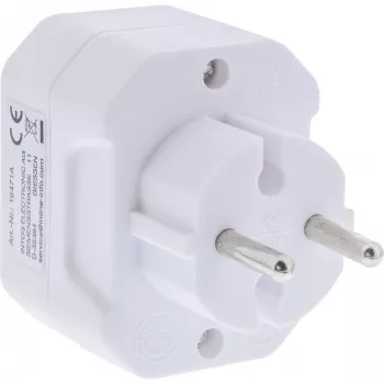 Kištukinis adapteris Type F į Type C InLine 16471A baltas