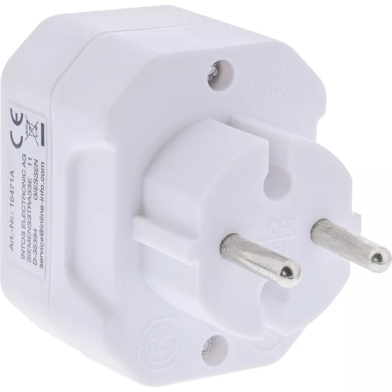 Kištukinis adapteris Type F į Type C InLine 16471A baltas
