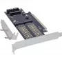 InLine 76660T PCIe 3.0 x16 adapterio kortelė M.2 NVMe, M.2 SATA ir mSATA