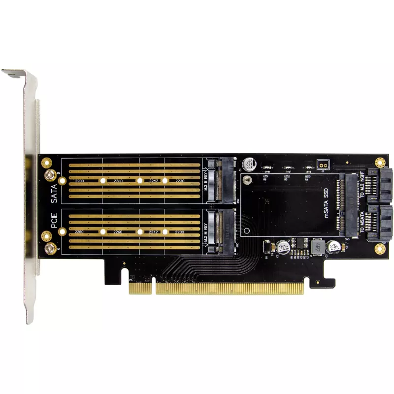 InLine 76660T PCIe 3.0 x16 adapterio kortelė M.2 NVMe, M.2 SATA ir mSATA
