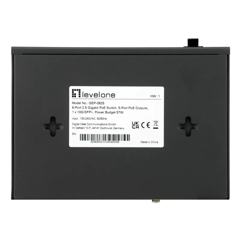 LevelOne GEP-0625 tinklo jungiklis Nevaldomas 2.5G Ethernet (100/1000/2500) Power over Ethernet (PoE) Juodas