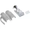 InLine RJ45 3-jungties gofruotas lizdas Cat.6A ekranuotas, pilkas, 100 vnt.