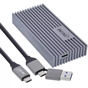 Išorinis USB4 korpusas InLine 00031J — USB-C į M.2 NVMe SSD, 40 Gb/s, aliuminis