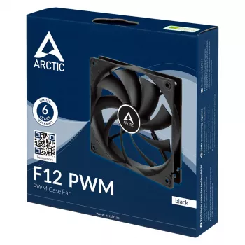 Ventiliatorius ARCTIC Freezer F12 PWM 120 mm, 230-1350 RPM, 0,3 sone, juodas