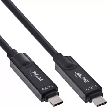 InLine 35797I USB-C į USB-C aktyvus optinis kabelis 7,5 m, USB 3.2 Gen 2, 8K@60Hz, 60W