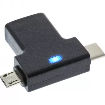InLine USB 3.1/2.0 OTG T-Adapter, USB-C vyriškas arba Micro-USB prie USB-A moteriškas