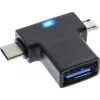 InLine USB 3.1/2.0 OTG T-Adapter, USB-C vyriškas arba Micro-USB prie USB-A moteriškas