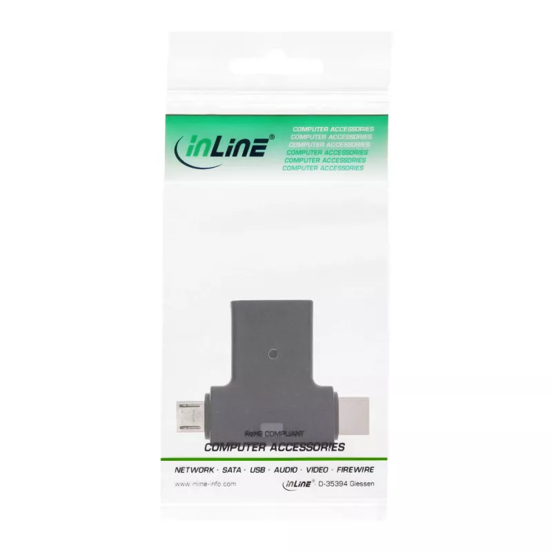 InLine USB 3.1/2.0 OTG T-Adapter, USB-C vyriškas arba Micro-USB prie USB-A moteriškas
