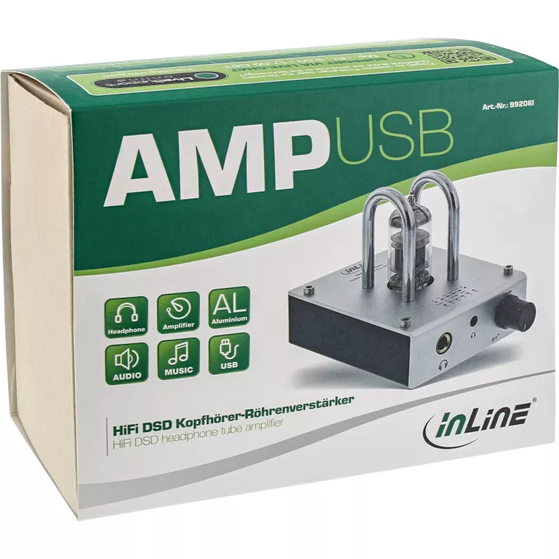 InLine AmpUSB, Hi-Res AUDIO HiFi DSD USB garso DAC su vakuuminiu lempiniu stiprintuvu