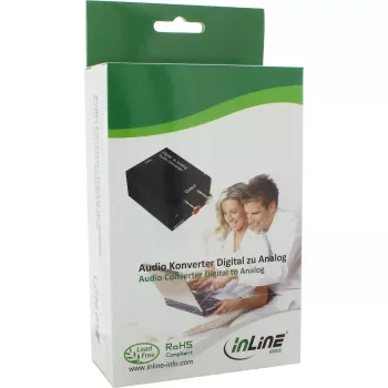 InLine garso keitiklis skaitmeninis į analoginį, Toslink arba RCA įėjimai, 2x RCA stereo išėjimai