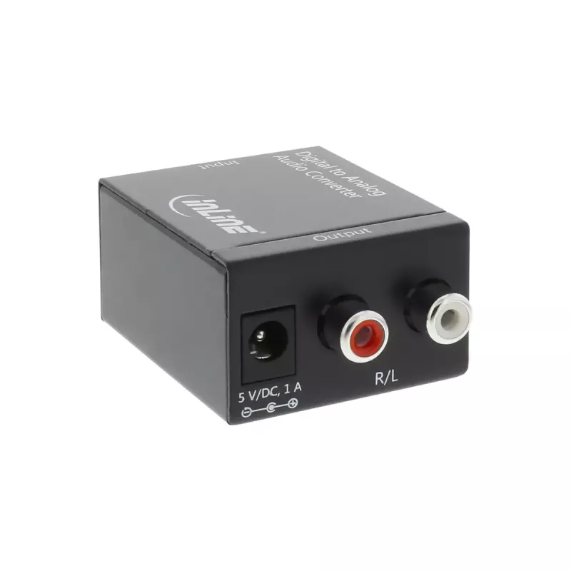 InLine garso keitiklis skaitmeninis į analoginį, Toslink arba RCA įėjimai, 2x RCA stereo išėjimai