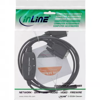 InLine USB 2.0 į 2x Serial adapterio kabelis USB A – 2x 9-pin Sub-D vyriškas 1,5 m