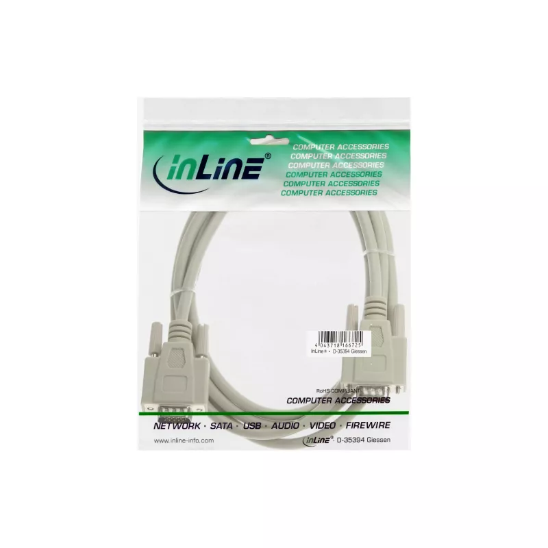 VGA kabelis 15-pin HD vyras / vyras 2 m smėlio spalvos InLine 17712