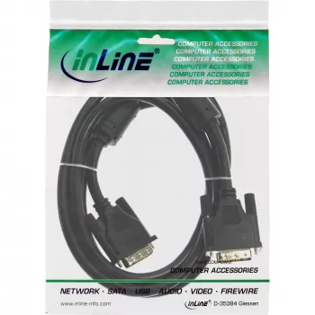 InLine DVI-D laidas 24+1 kištukas / kištukas Dual Link 2 ferito žiedai 2 m